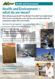 Heatlh and Environment - what do we mean? Poster thumbnail and link to pdf
