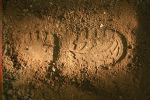 Footprint in soil