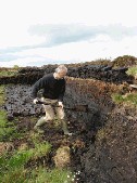 Steve Chapman cutting peat at New Pitsligo