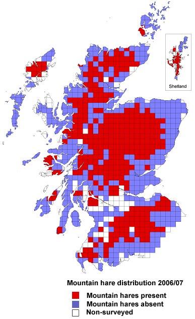 Mountain Hare distribution map