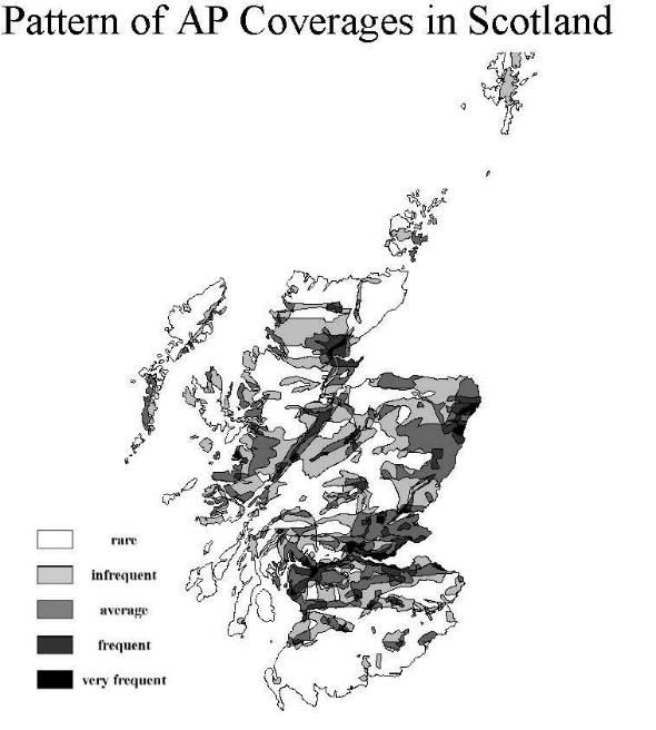 Pattern of AP coverages in Scotland