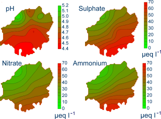 Major ion concentrations in atmospheric deposition