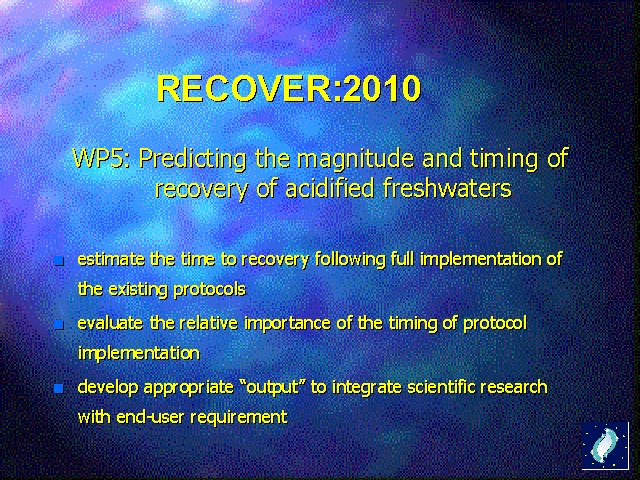 WP5: Predicting the magnitude and timing of recovery of acidified freshwaters